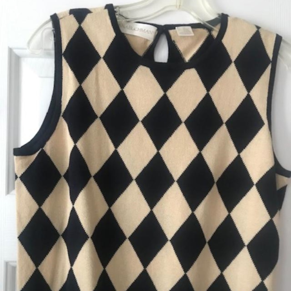 Dana Buchman Navy Blue & Cream vest